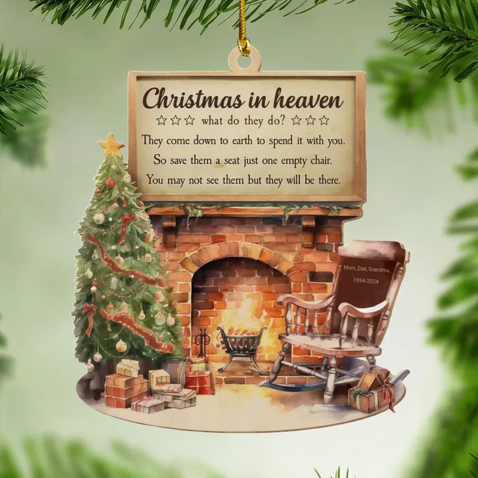 Christmas in Heaven - Personalized Custom 1 - Layered Wood Ornament 693114 - DiyGiftly