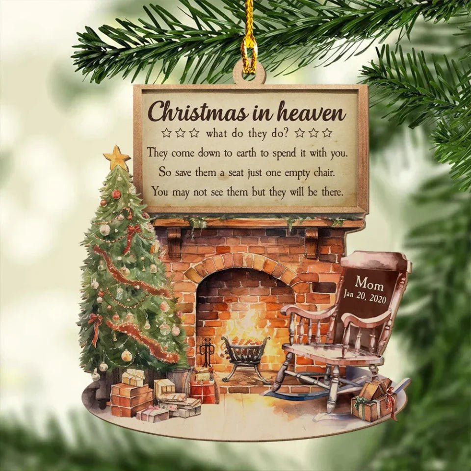 ornament personalized design wooden style christmas remembrance wood