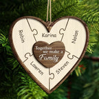 Christmas Puzzle Together We Make A Family - Gift For Family - Personalized 2 - Layered Wooden Ornament 723963 - DiyGiftly