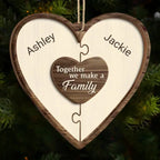 Christmas Puzzle Together We Make A Family - Gift For Family - Personalized 2 - Layered Wooden Ornament 723963 - DiyGiftly