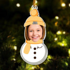 Christmas Snowman With Kids - Personalized Acrylic Photo Ornament 683267 - DiyGiftly