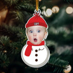 Christmas Snowman With Kids - Personalized Acrylic Photo Ornament 683267 - DiyGiftly