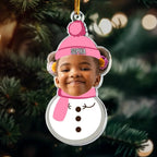 Christmas Snowman With Kids - Personalized Acrylic Photo Ornament 683267 - DiyGiftly