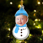Christmas Snowman With Kids - Personalized Acrylic Photo Ornament 683267 - DiyGiftly