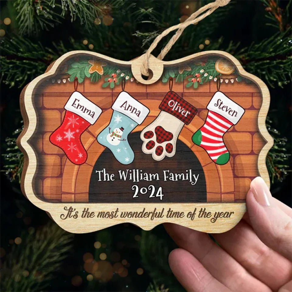 Christmas Stockings Hanging - Personalized Custom Benelux Shaped Wood, Christmas Ornament 671603 - DiyGiftly