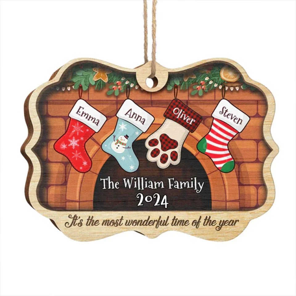 Christmas Stockings Hanging - Personalized Custom Benelux Shaped Wood, Christmas Ornament 671603 - DiyGiftly