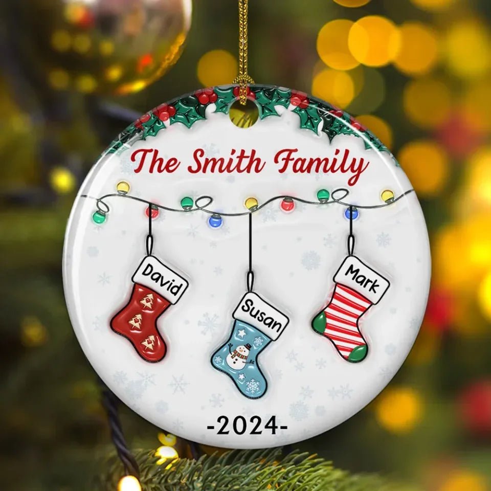 Christmas Together - Personalized Custom 3D Inflated Effect Ceramic Ornament 719767 - DiyGiftly