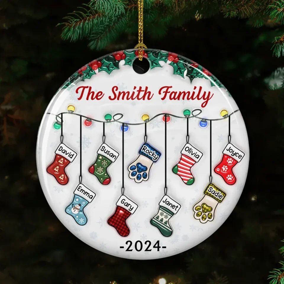 Christmas Together - Personalized Custom 3D Inflated Effect Ceramic Ornament 719767 - DiyGiftly