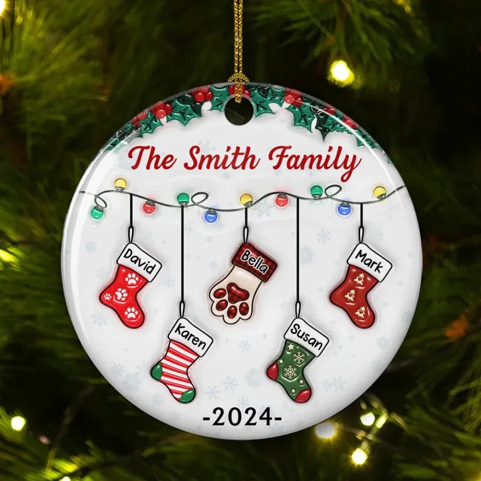 Christmas Together - Personalized Custom 3D Inflated Effect Ceramic Ornament 719767 - DiyGiftly