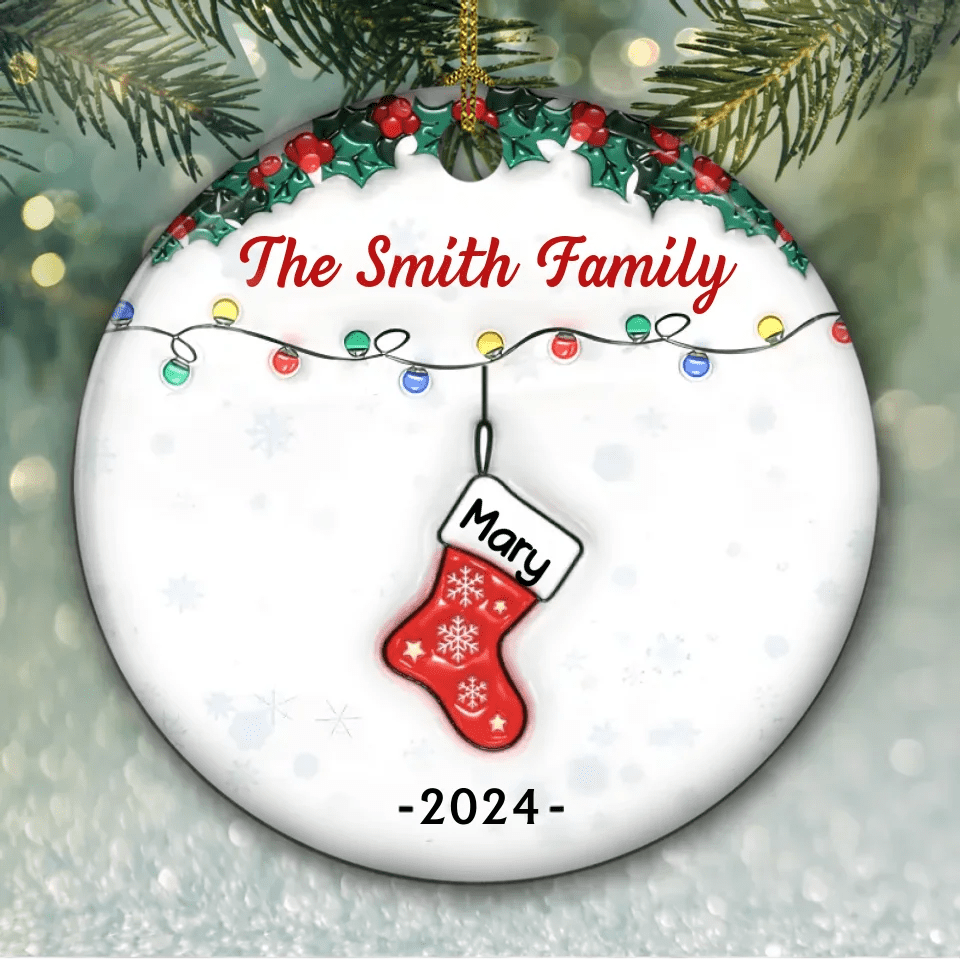 Christmas Together - Personalized Custom 3D Inflated Effect Ceramic Ornament 719767 - DiyGiftly