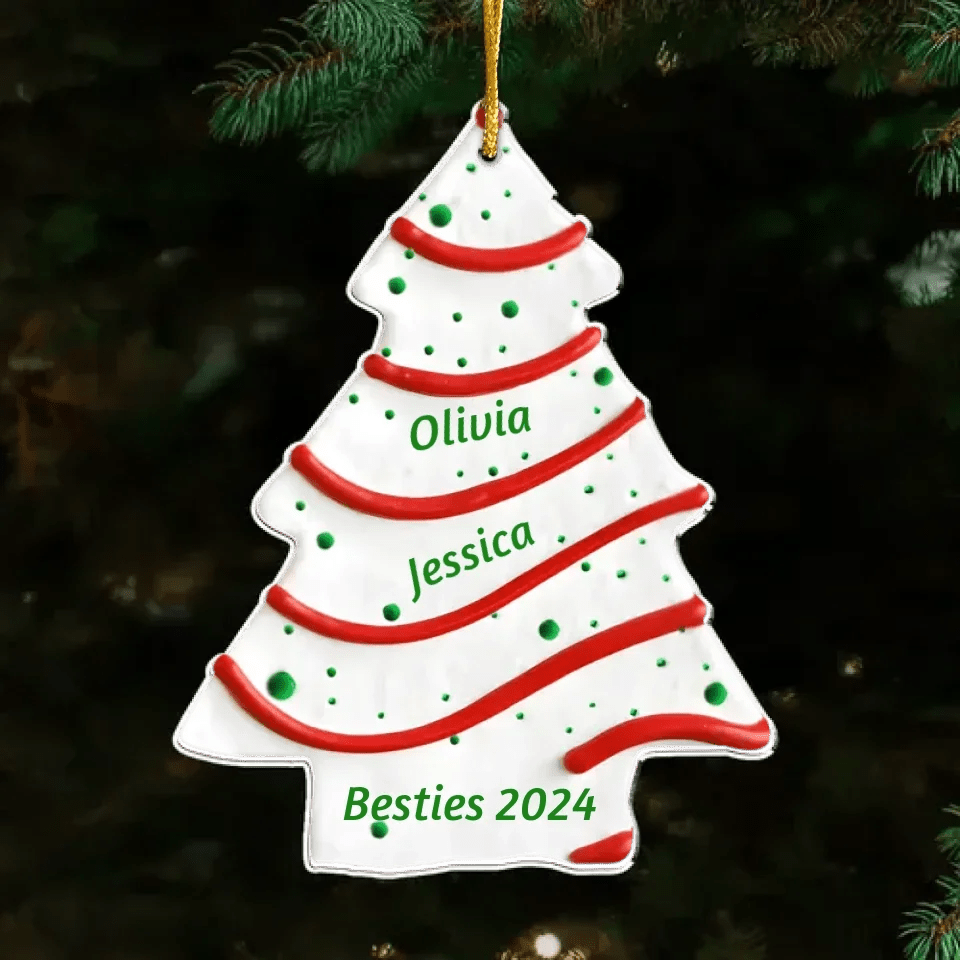 Christmas Tree Cake - Personalized Custom Acrylic Ornament - Gifts For Family, Friends, Coworkers 719692 - DiyGiftly