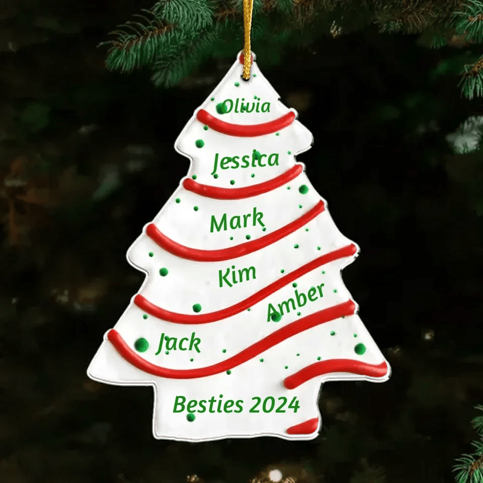 Christmas Tree Cake - Personalized Custom Acrylic Ornament - Gifts For Family, Friends, Coworkers 719692 - DiyGiftly