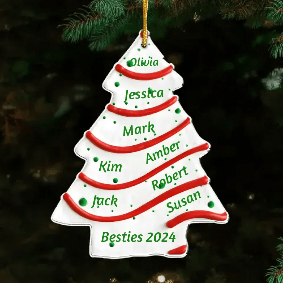 Christmas Tree Cake - Personalized Custom Acrylic Ornament - Gifts For Family, Friends, Coworkers 719692 - DiyGiftly