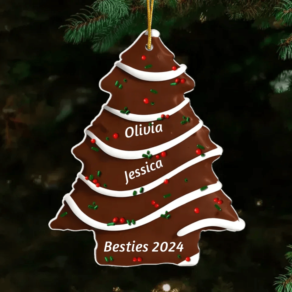Christmas Tree Cake - Personalized Custom Acrylic Ornament - Gifts For Family, Friends, Coworkers 719714 - DiyGiftly