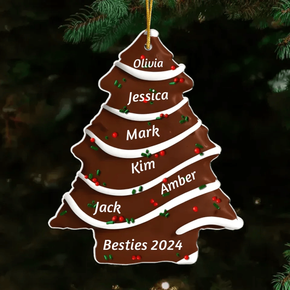 Christmas Tree Cake - Personalized Custom Acrylic Ornament - Gifts For Family, Friends, Coworkers 719714 - DiyGiftly