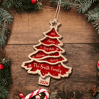 Christmas Tree Family Bestie Custom Names Version 3 - Personalized 2 - Layered Wooden Ornament 688081 - DiyGiftly
