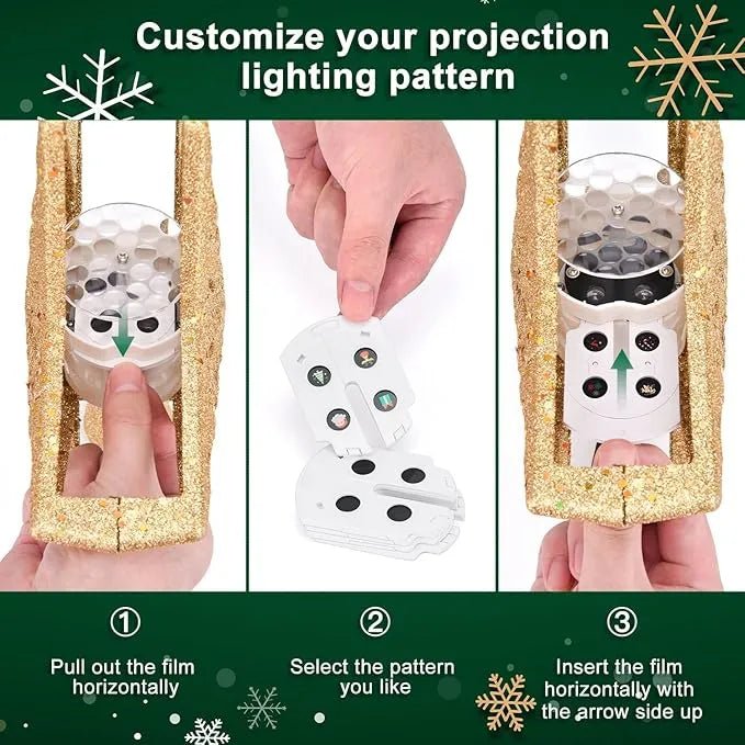 Christmas Tree Topper Star Lighted With 6 Projection Modes Christmas Star Tree Topper With Led Rotating Lights Gold Tree Topper - DiyGiftly