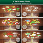 Christmas Tree Topper Star Lighted With 6 Projection Modes Christmas Star Tree Topper With Led Rotating Lights Gold Tree Topper - DiyGiftly