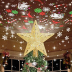 Christmas Tree Topper Star Lighted With 6 Projection Modes Christmas Star Tree Topper With Led Rotating Lights Gold Tree Topper - DiyGiftly