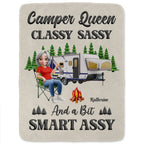 Classy Sassy Camper Queen - Personalized Fleece/Sherpa Camping Blanket 1073903 - DiyGiftly