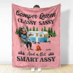 Classy Sassy Camper Queen - Personalized Fleece/Sherpa Camping Blanket 1073903 - DiyGiftly