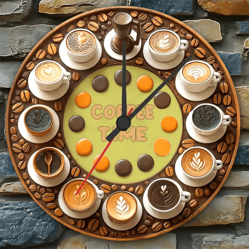 Coffe Time - Personalized Coffee Wall Clock 736270 - DiyGiftly