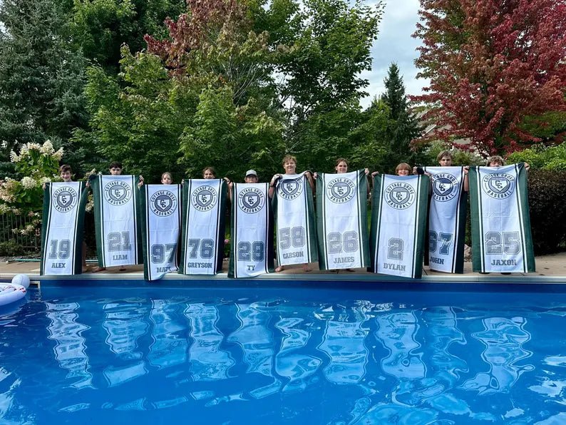 Cooperstown Baseball Team Towel, Sport Team Beach Towel, Softball Team Beach Towel with Logo, Softball Gift for Team, World Series gift 34319872 - DiyGiftly