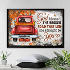 Couple Gift Husband Wife God Blessed The Broken Road Fall Leaves Custom Poster, Wedding Gift, Anniversary, Wall Art, Wall Decor 750031 - 750032 - DiyGiftly