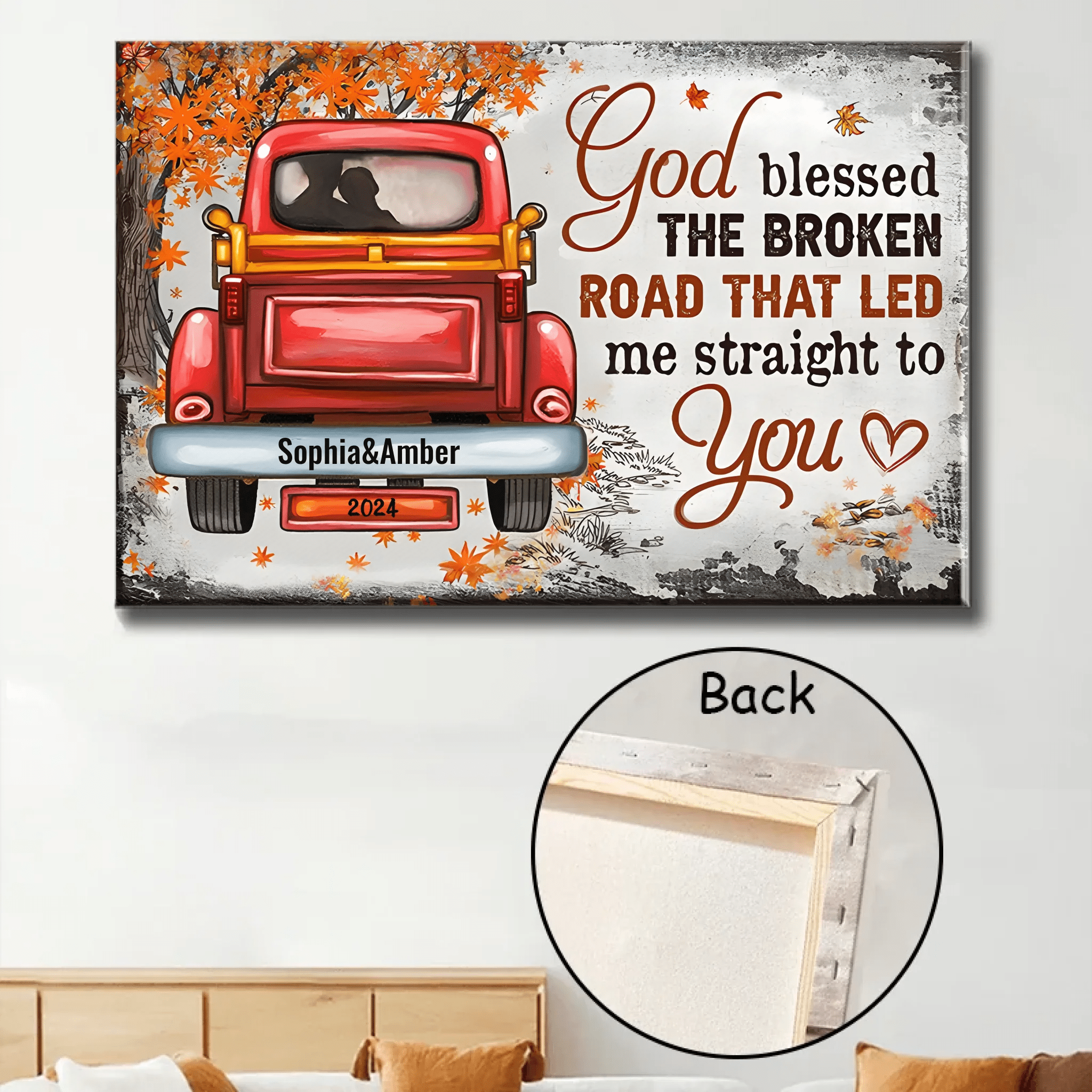 Couple Gift Husband Wife God Blessed The Broken Road Fall Leaves Custom Poster, Wedding Gift, Anniversary, Wall Art, Wall Decor 750031 - 750032 - DiyGiftly