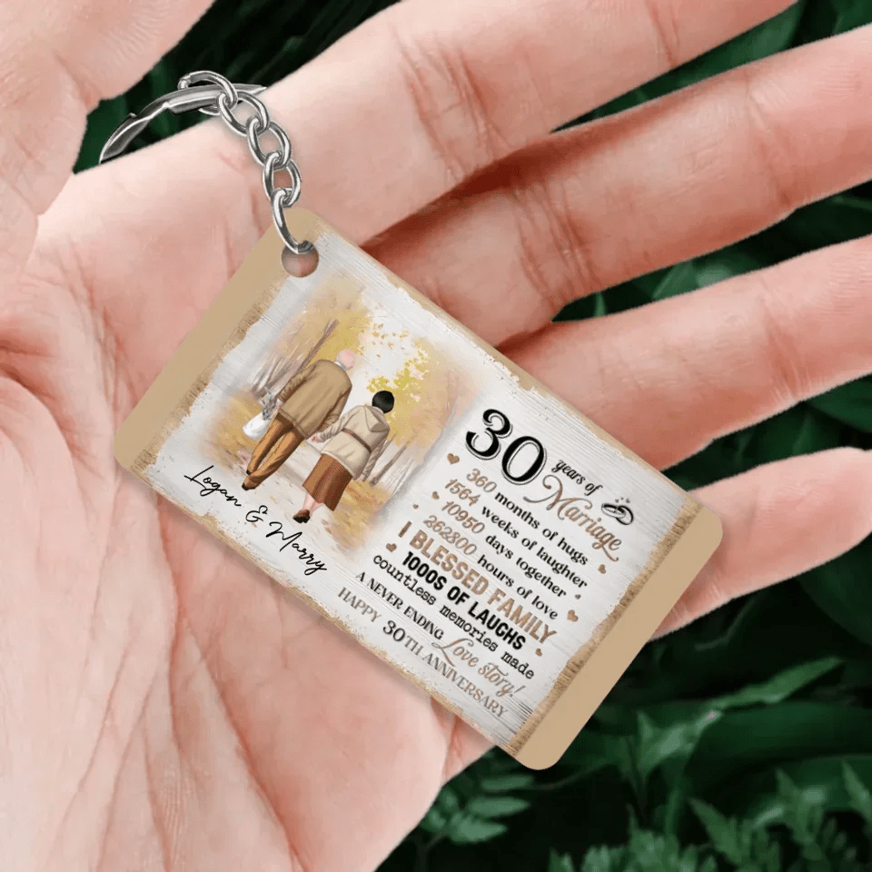 Couple Happy Anniversary - Personalized Keychain 753106 - Y - DiyGiftly