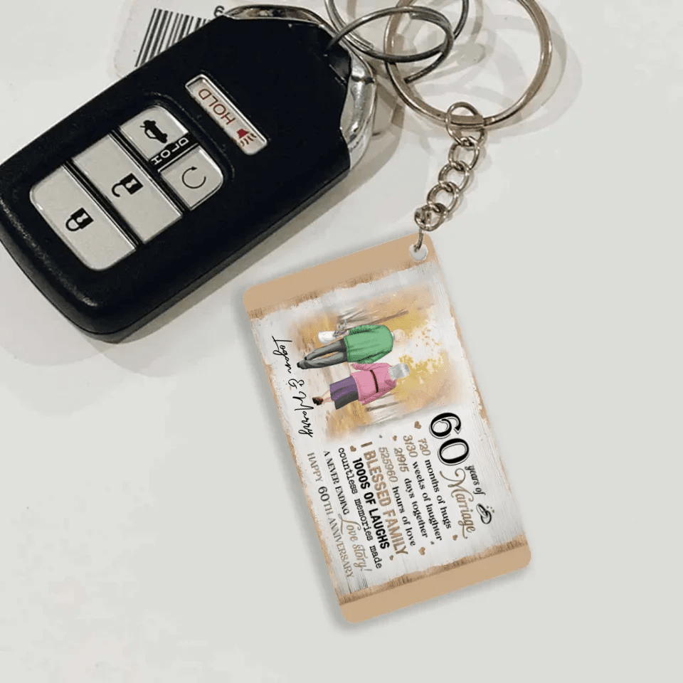 Couple Happy Anniversary - Personalized Keychain 753106 - Y - DiyGiftly