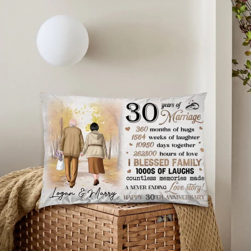 Couple Happy Anniversary - Personalized Pillow 753041 - B - DiyGiftly