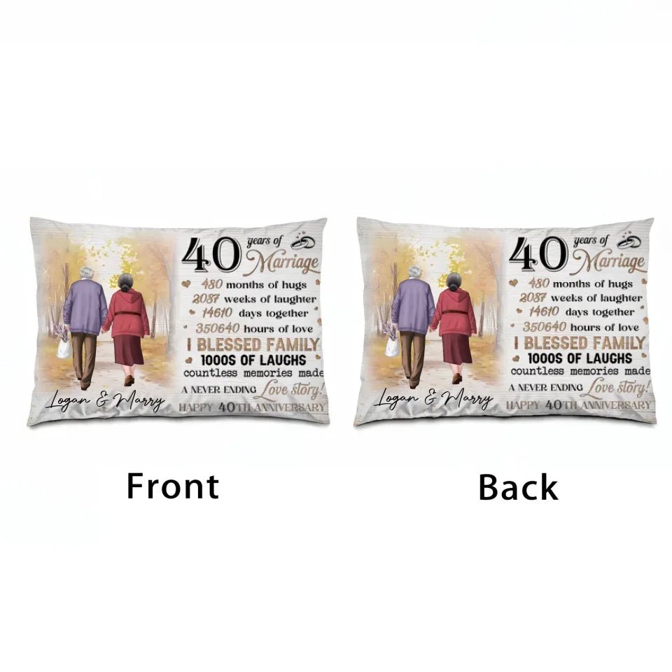 Couple Happy Anniversary - Personalized Pillow 753041 - B - DiyGiftly