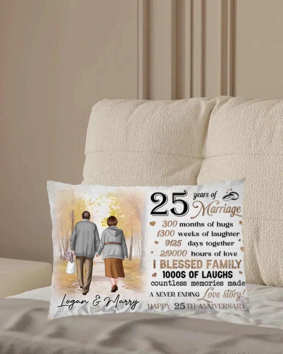 Couple Happy Anniversary - Personalized Pillow 753041 - B - DiyGiftly