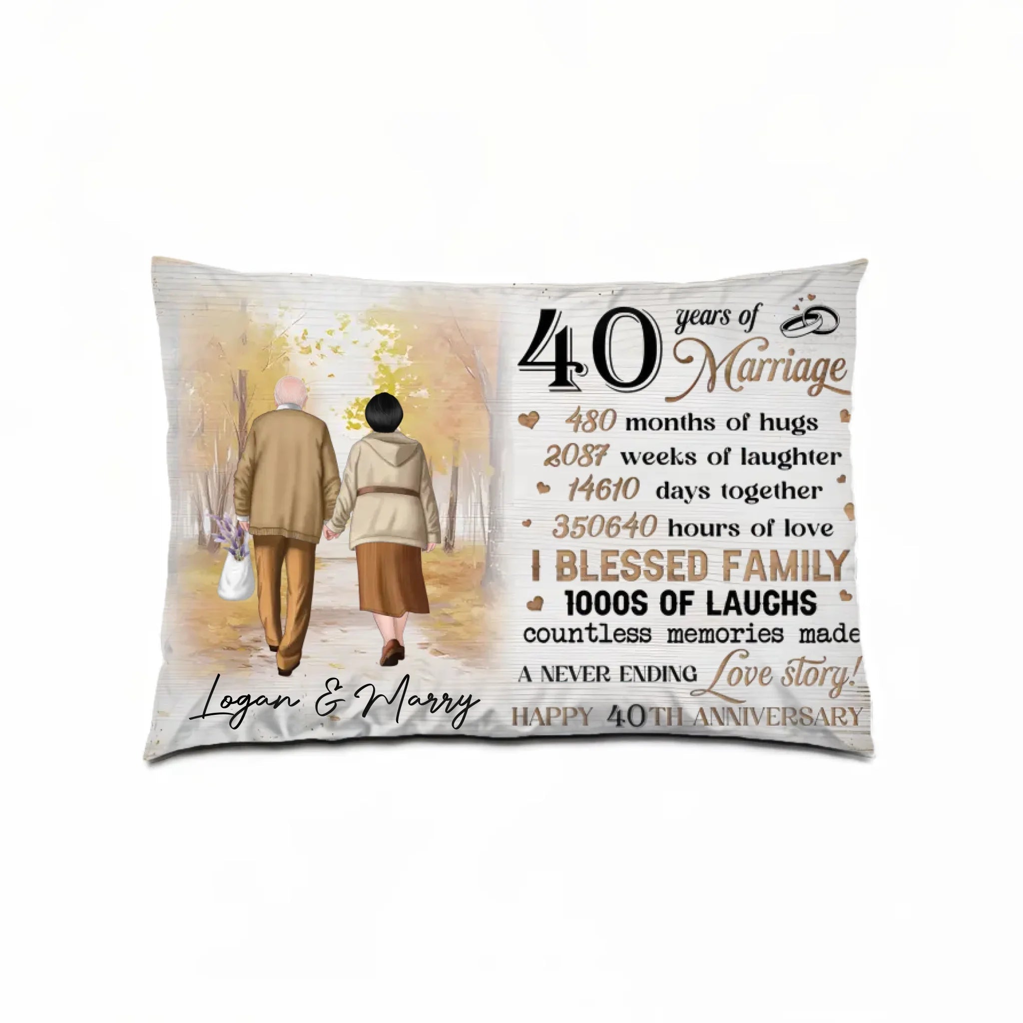 Couple Happy Anniversary - Personalized Pillow 753041 - B - DiyGiftly