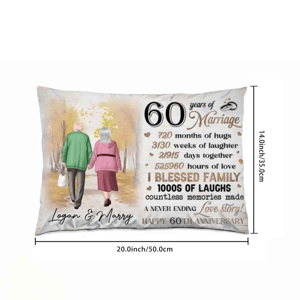 Couple Happy Anniversary - Personalized Pillow 753041 - B - DiyGiftly