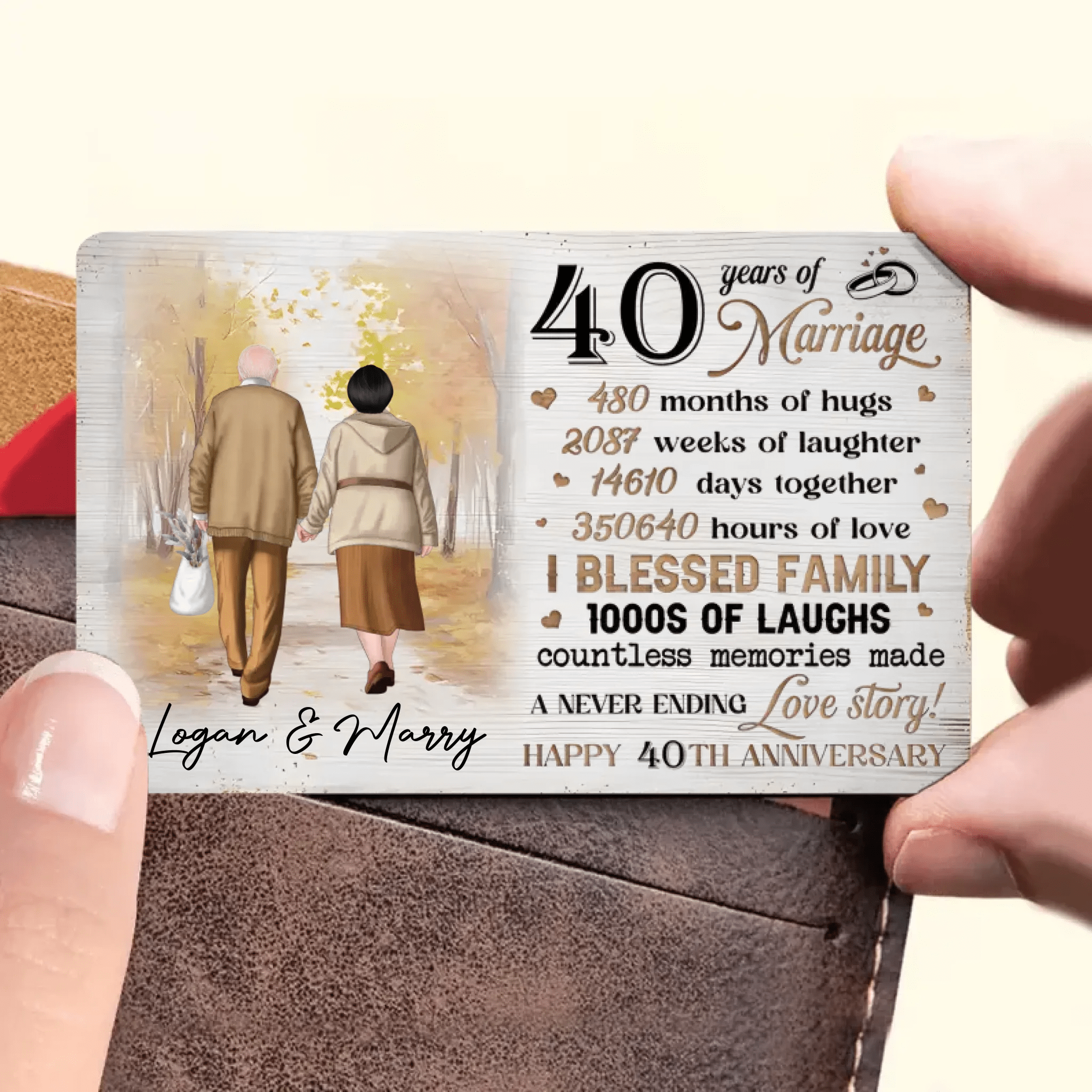 Couple Happy Anniversary - Personalized Wallet Card 753041 - Q - DiyGiftly