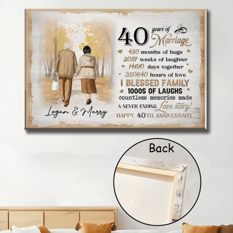 custom couple happy anniversary canvas for grandparents with custom details home keepsake