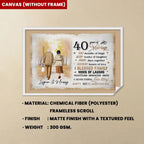 canvas with custom details and couple happy anniversary display ready decor