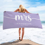 Couple Mr. Mrs. Beach Towel, Matching Custom Bath Towels, Groom Bride Towel, Personalized Honeymoon Gift, Newlywed Anniversary Wedding Gift 14590208 - DiyGiftly