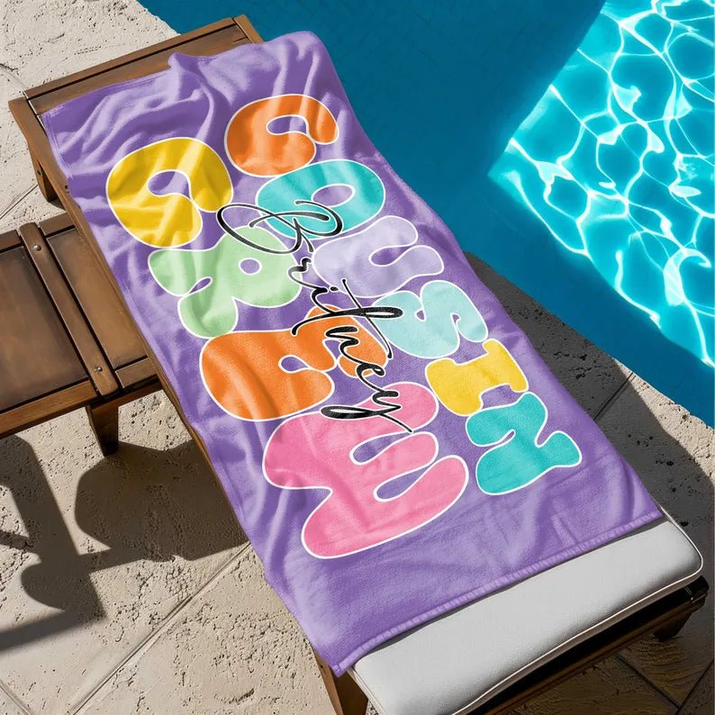 Cousin Crew Beach Towel, Summer Beach Gift For Cousin, Matching Cousin Trip Gift, Family Vacation Beach Towel,Kids Pool Birthday Party Towel 69594112 - DiyGiftly
