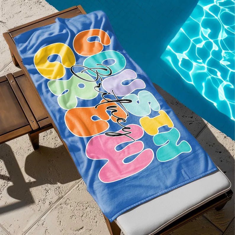 Cousin Crew Beach Towel, Summer Beach Gift For Cousin, Matching Cousin Trip Gift, Family Vacation Beach Towel,Kids Pool Birthday Party Towel 69594112 - DiyGiftly