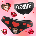 gifts for wife Covered in Kisses and Red Hearts - Custom Face Panties, Personalized Photo Underwear, Playful Couple Surprise