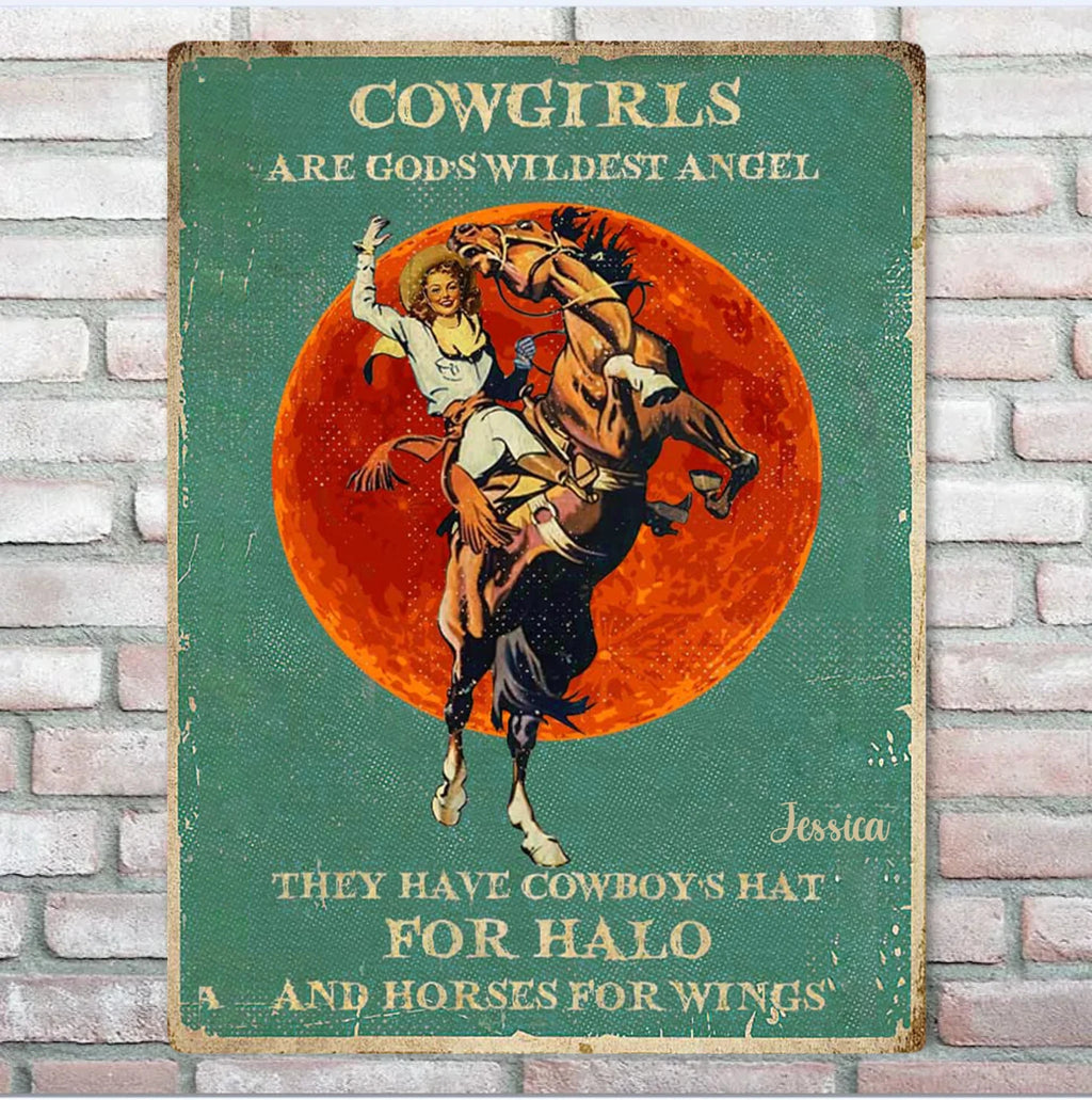 Cowgirls Are God's Wildest Angel - Horse Metal Sign 741225 - 741223 - DiyGiftly