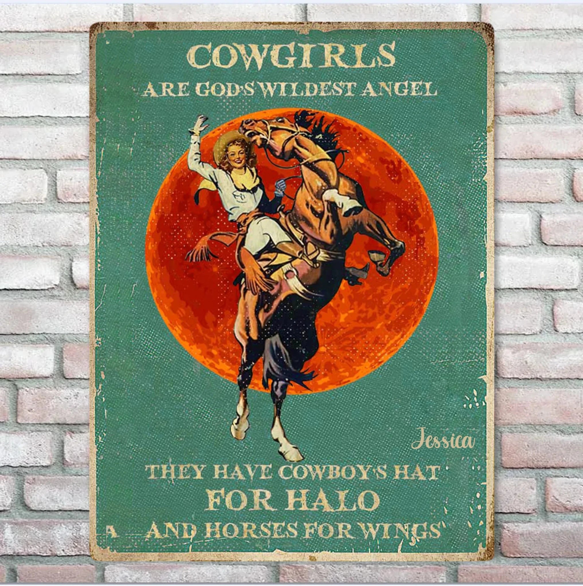 Cowgirls Are God's Wildest Angel - Horse Metal Sign 741225 - 741223 - DiyGiftly