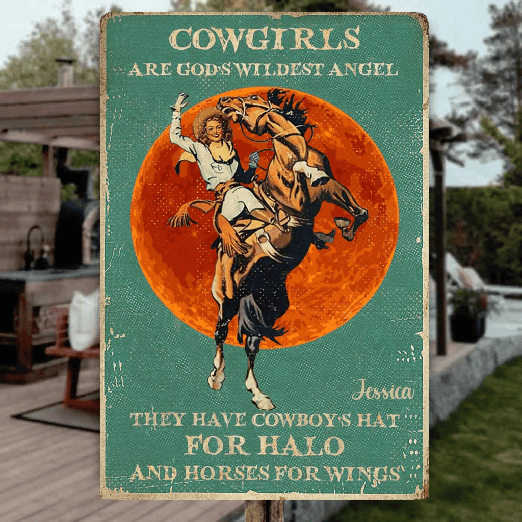 Cowgirls Are God's Wildest Angel - Horse Metal Sign 741225 - 741223 - DiyGiftly