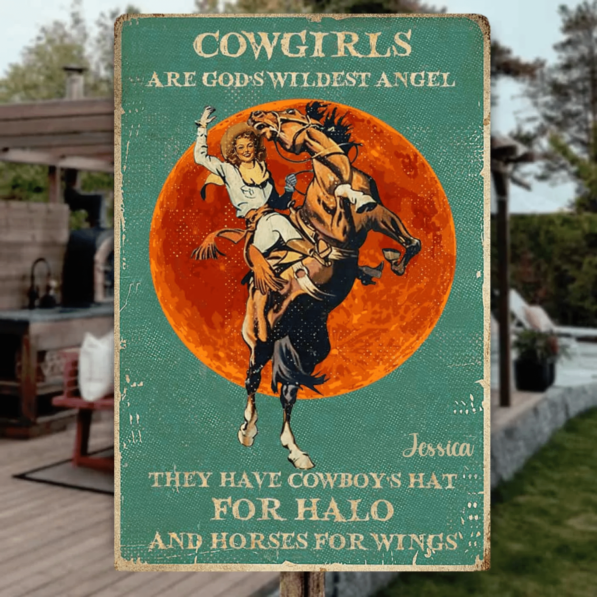 Cowgirls Are God's Wildest Angel - Horse Metal Sign 741225 - 741223 - DiyGiftly