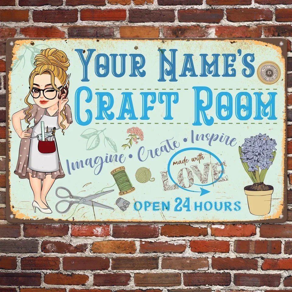Craft Room - Personalized Metal Sign 718605 - DiyGiftly