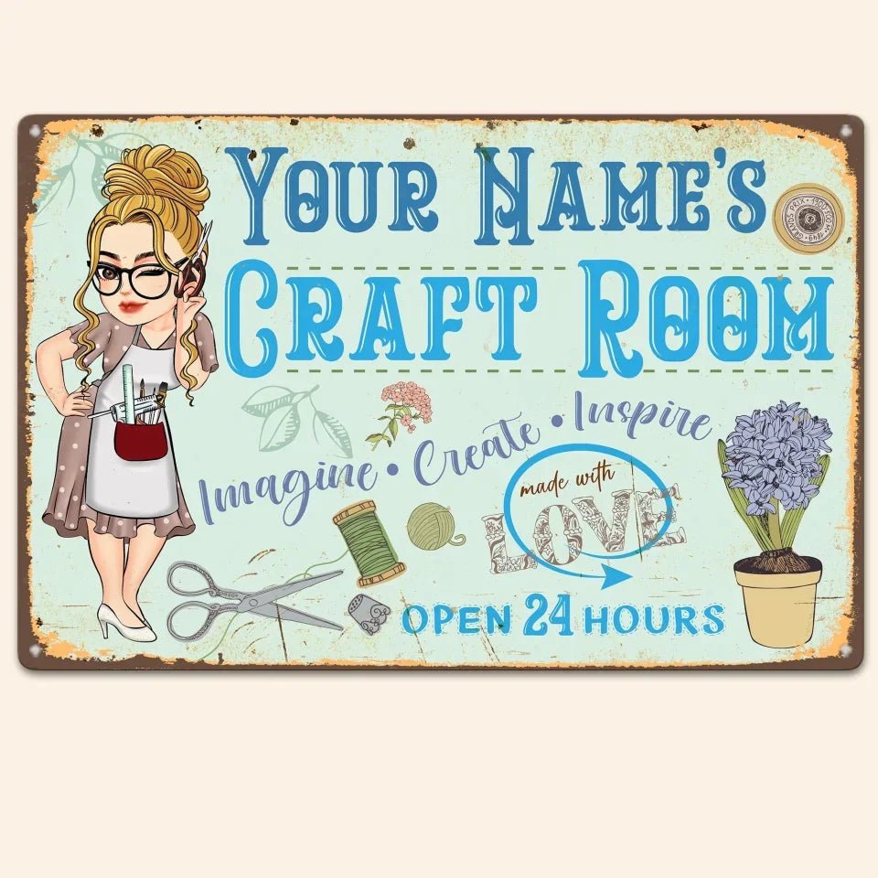 Craft Room - Personalized Metal Sign 718605 - DiyGiftly
