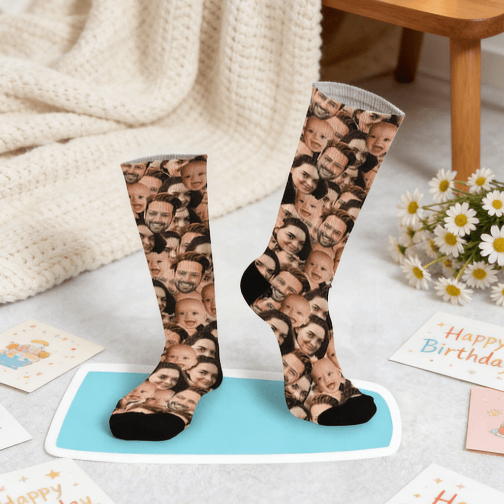 crazy faces socks socks for dad personalized gift